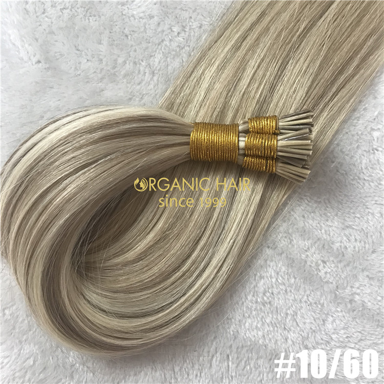 Human keratin itip hair extensions piano color #10/60 X143